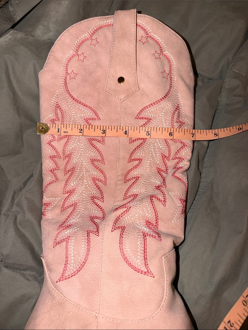 Wetkiss Stylish Pink Embroidered Pull On Knee High Boots - Picture 9 of 9